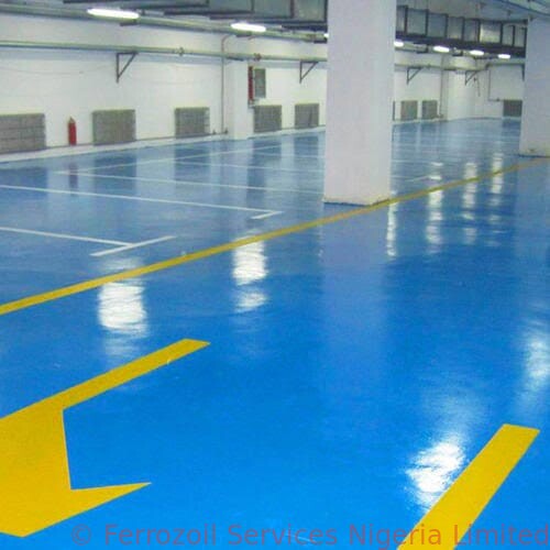 Epoxy industrial floor coating project completed by Ferrozoil Nigeria